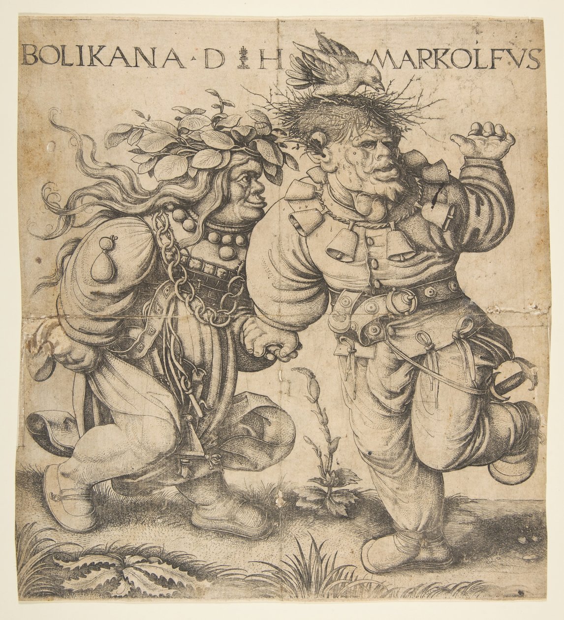 Bolinka ja Marcolfus, 1400-luvun loppu - 1500-luvun alku. tekijältä Daniel Hopfer
