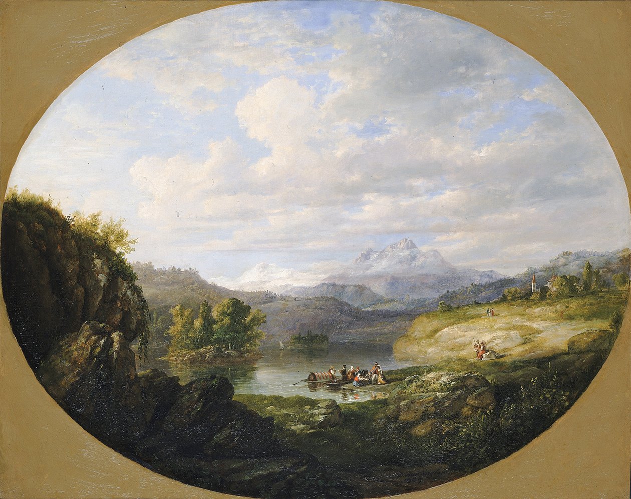 Sveitsin järvi, 1849. tekijältä Daniel Huntington