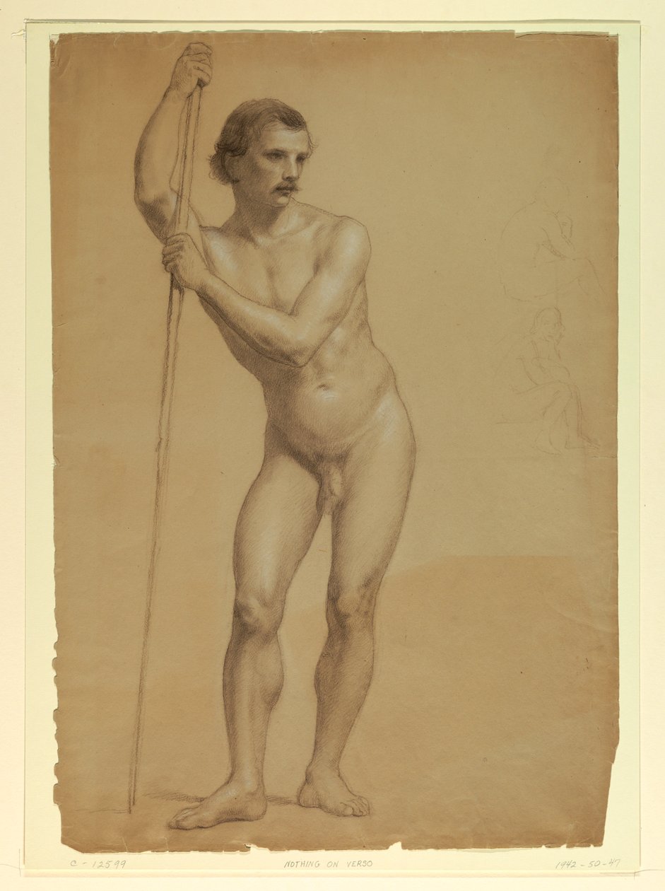 Piirros, Miesalaston seisova, kaksi S, 1866 tekijältä Daniel Huntington