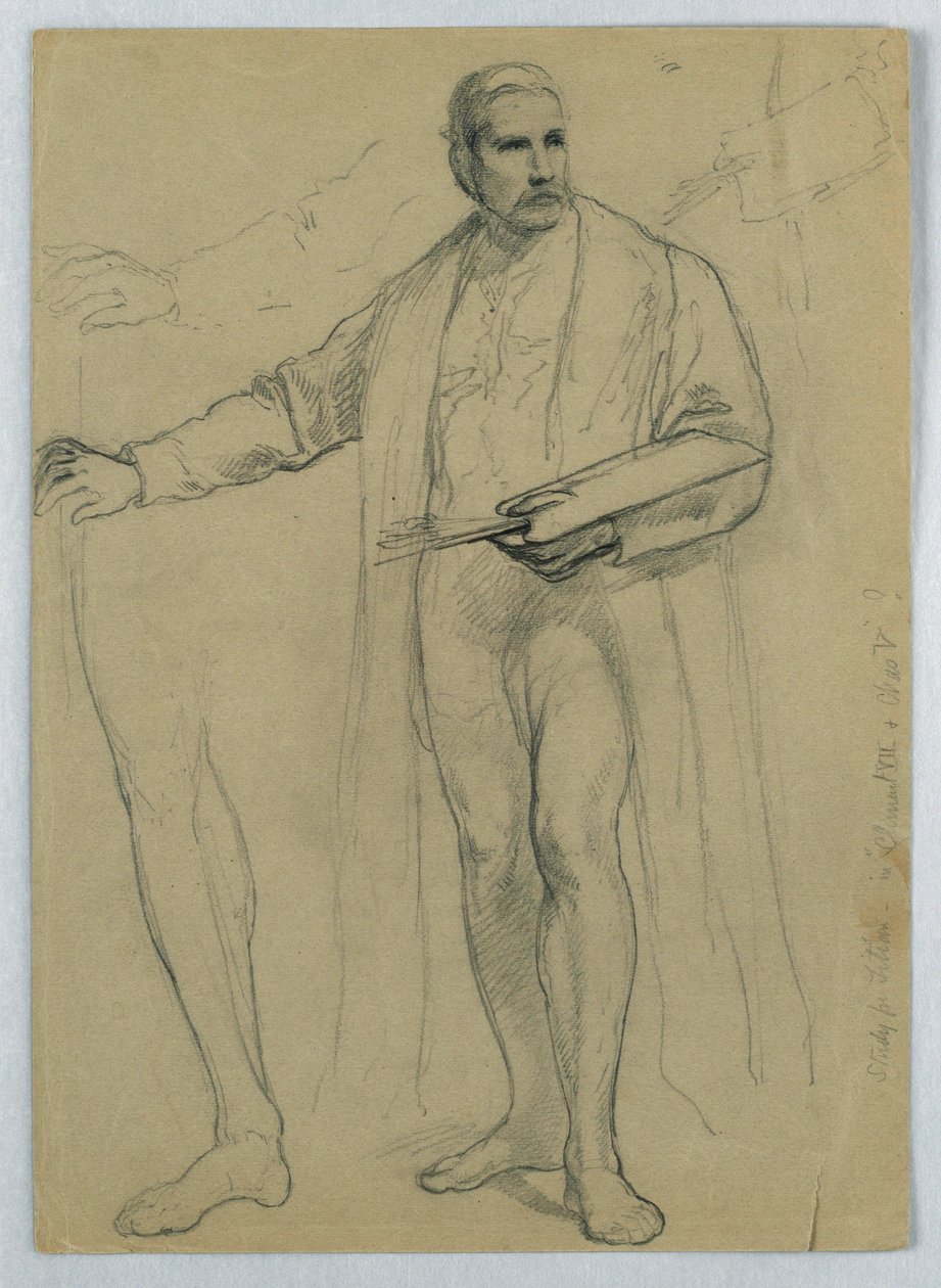 Piirustus, Tutkimus "Tizianuksen näyttelyä varten", 1866 tekijältä Daniel Huntington
