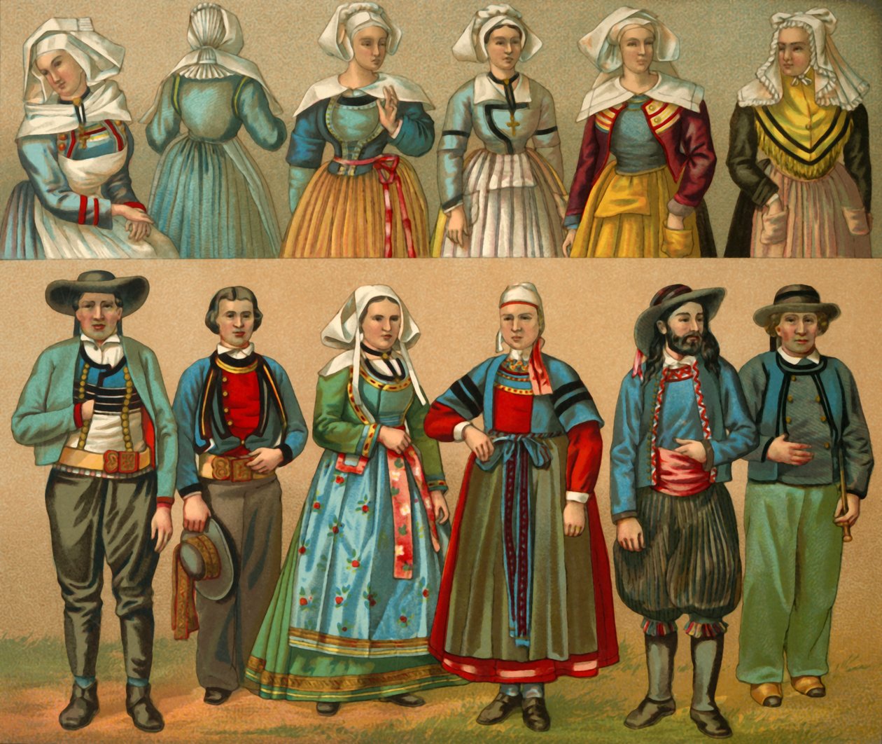 Ranskalainen kansallispuku, 1800-luvun loppu. tekijältä Daniel Urrabieta Vierge