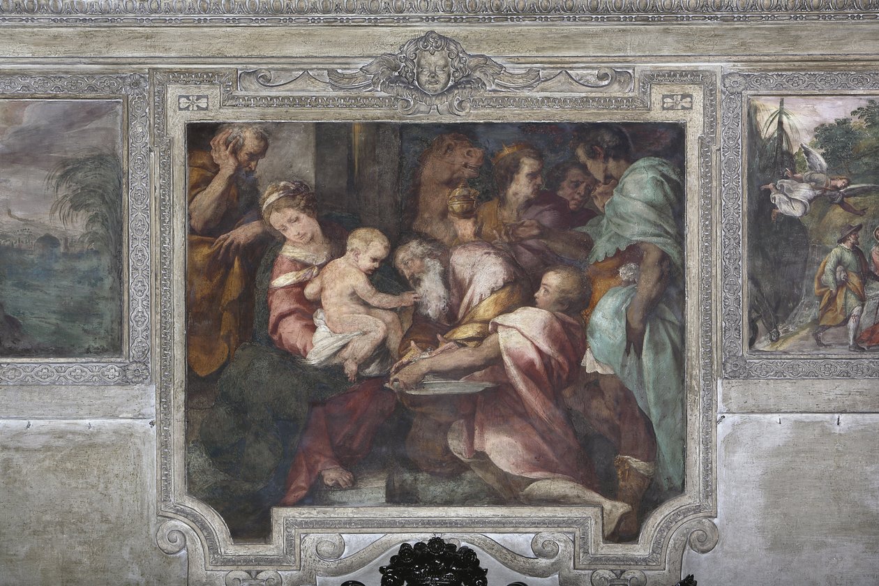 Maagisten palvominen, n.1620 (fresko) tekijältä Daniele Crespi