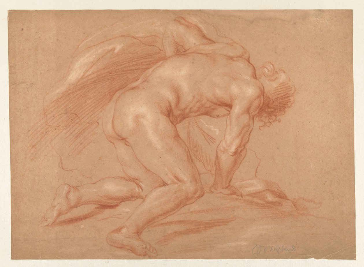 Polvistuva mies alaston tekijältä Daniël Mijtens (II) (attributed to)