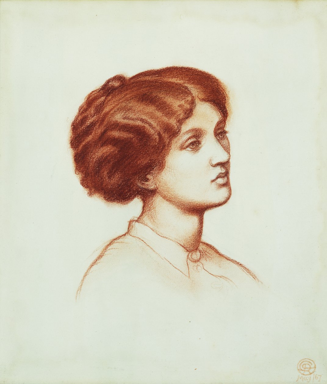 Rouva Frederick Leyland, 1867 (punainen liitu paperille) tekijältä Dante Gabriel Charles Rossetti