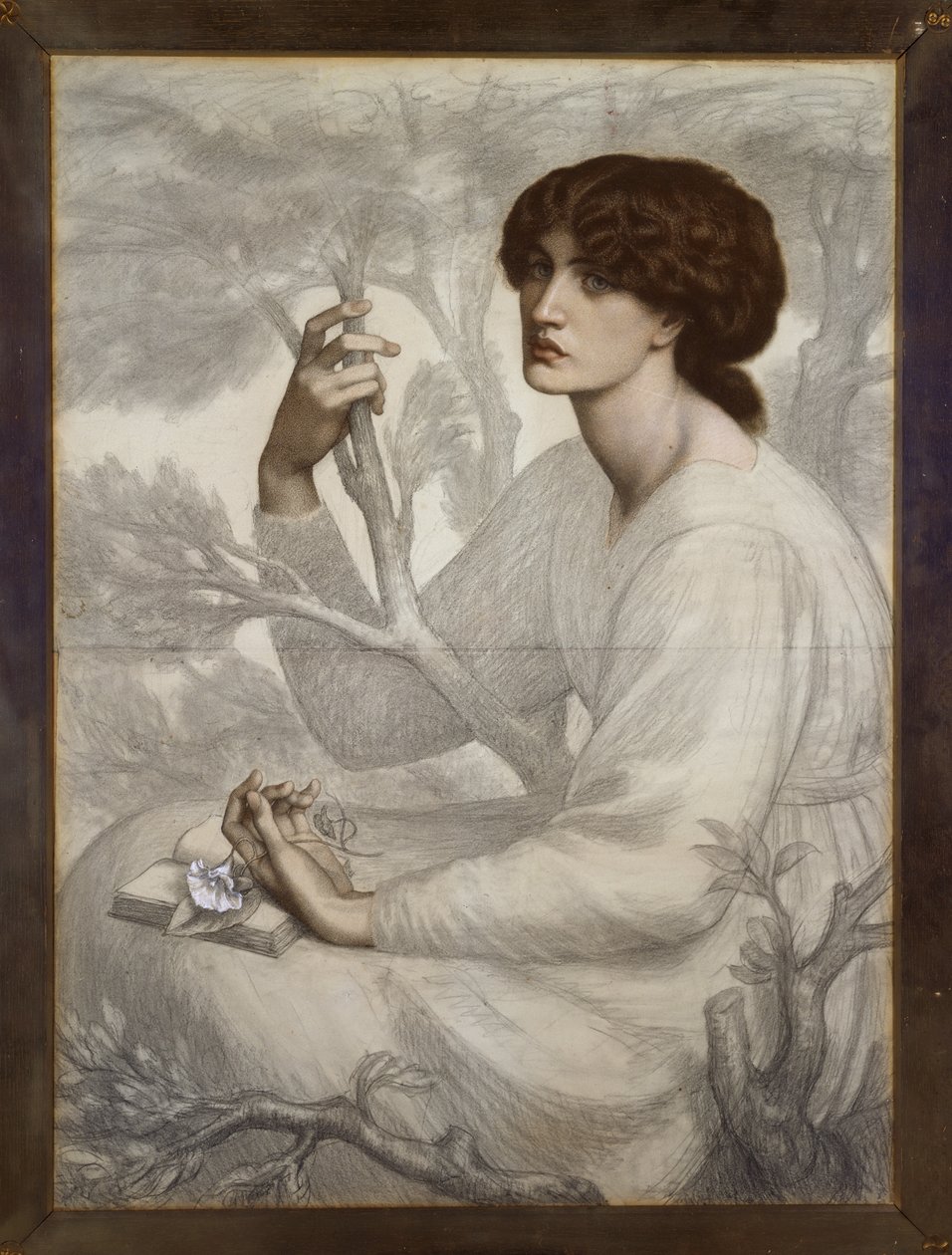 Päivän unelma, 1800-luku (värilliset liidut paperille) tekijältä Dante Gabriel Charles Rossetti