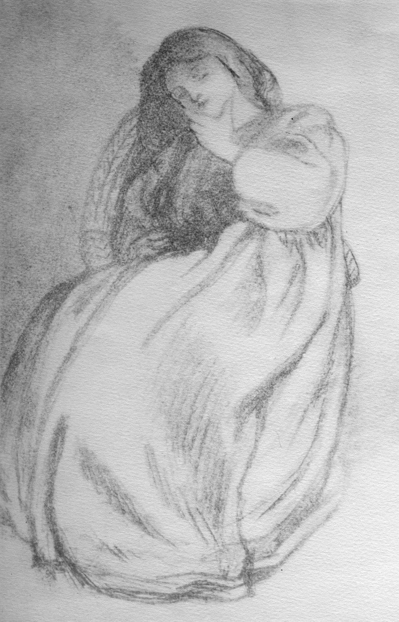 Elizabeth Siddal, n. 1853 (grafiitti paperille) tekijältä Dante Gabriel Charles Rossetti