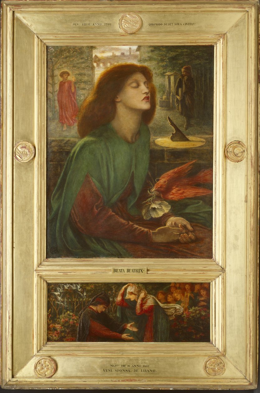 Beata Beatrix, 1871-72 tekijältä Dante Gabriel Charles Rossetti