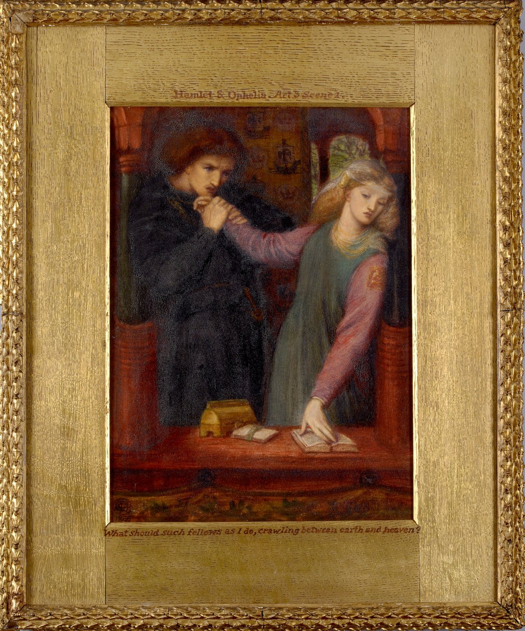 Hamlet ja Ophelia, 1866 tekijältä Dante Gabriel Rossetti