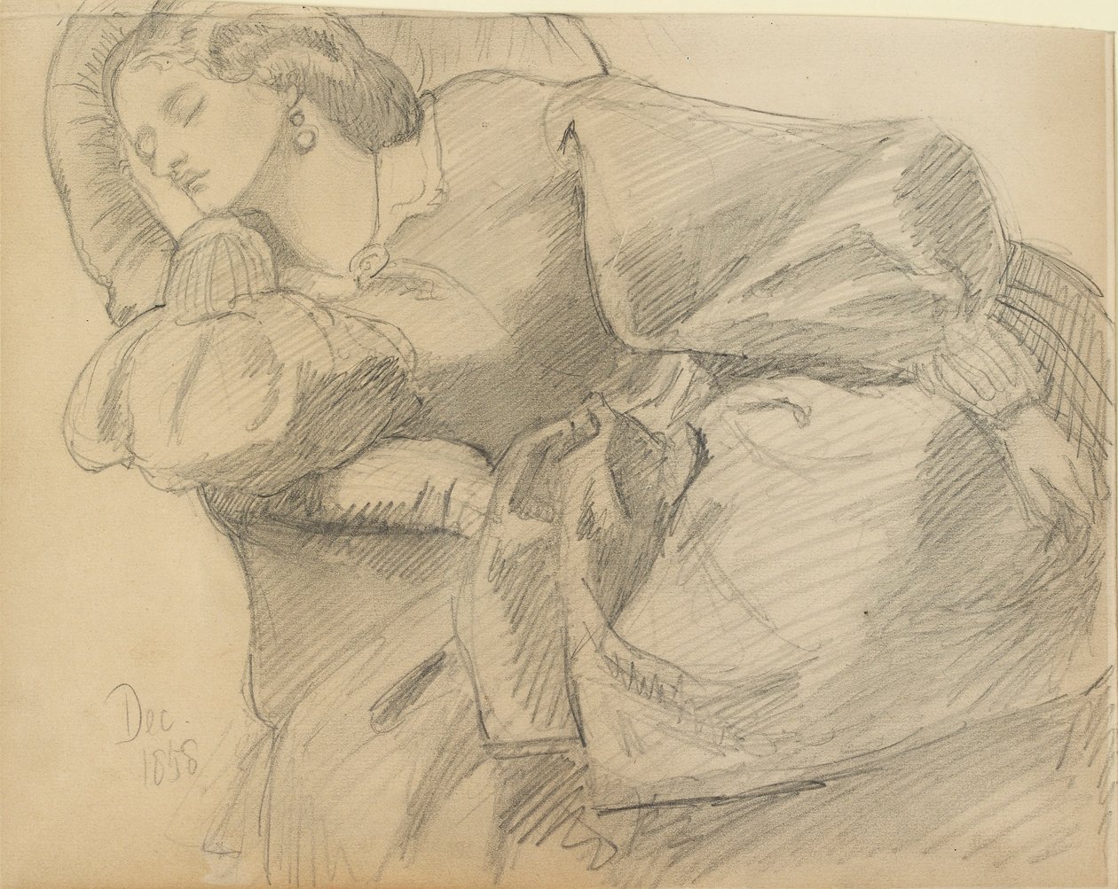 Ruth Herbert unessa, 1858 tekijältä Dante Gabriel Rossetti