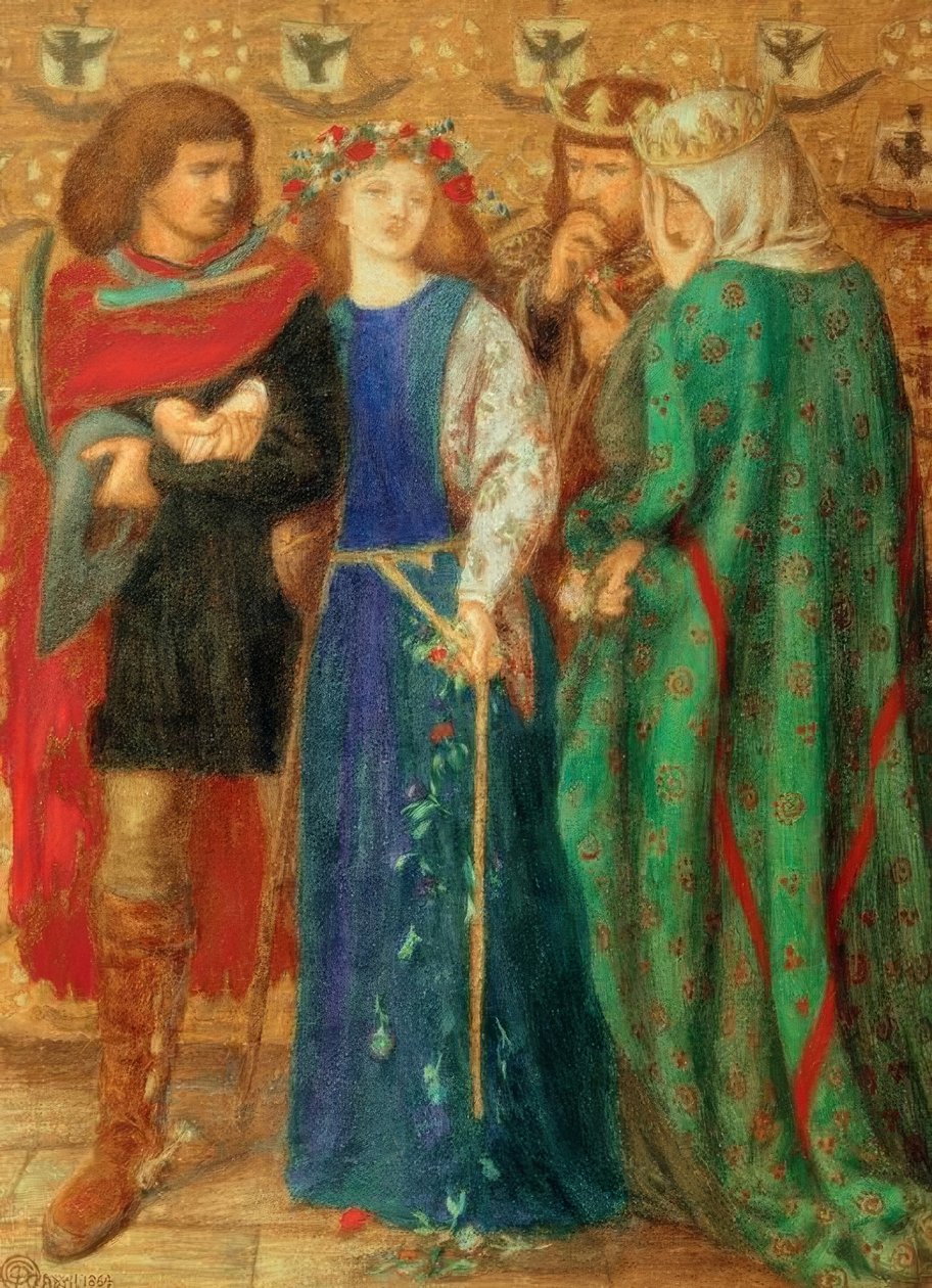 Ophelian ensimmäinen hulluus tekijältä Dante Gabriel Charles Rossetti