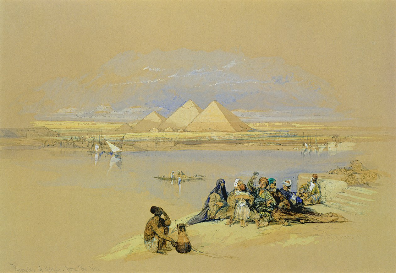 Pyramidit Gizan lähellä Kairoa tekijältä David Roberts