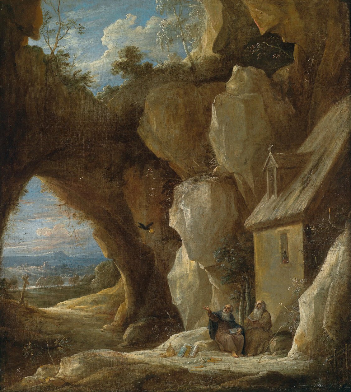 Die Heiligen Antonius und Paulus in der Wüste tekijältä David Teniers the Younger