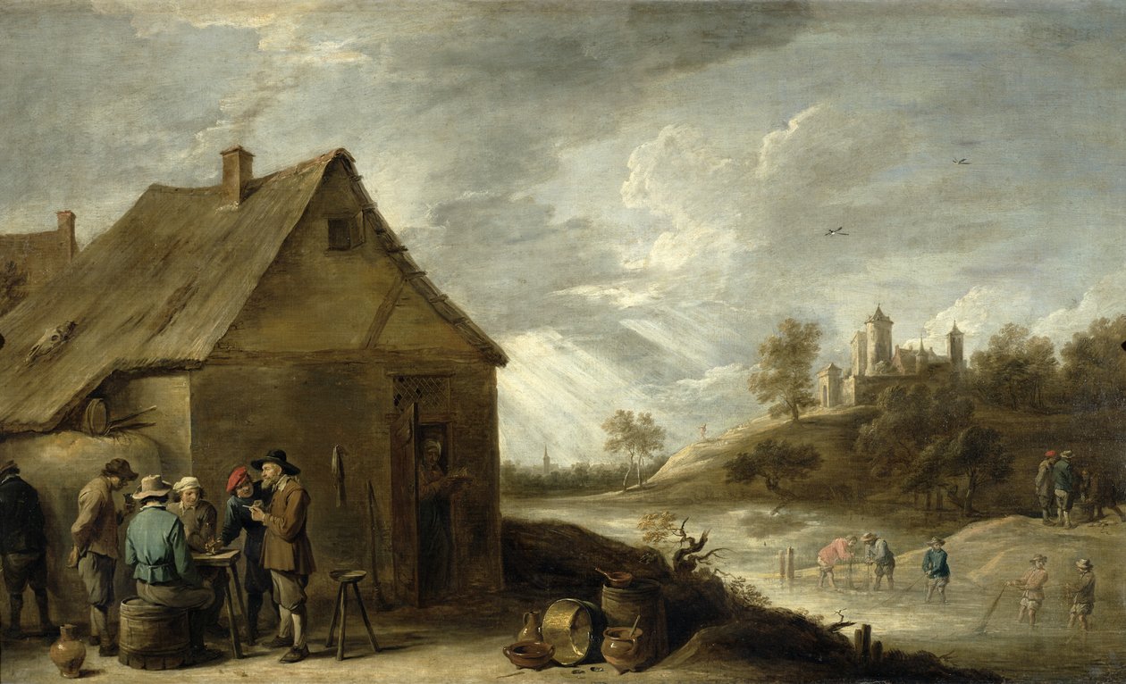 Majatalo joen rannalla tekijältä David Teniers the Younger