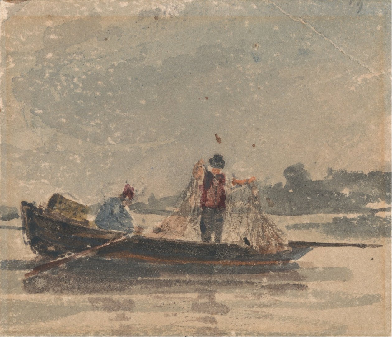 Kalastajat vetävät verkkoa tekijältä David Cox