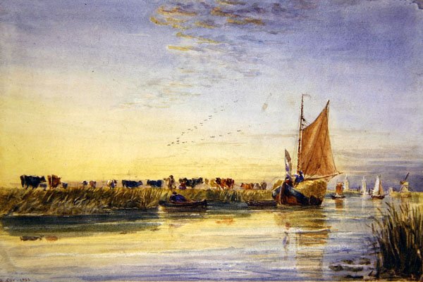 Heinäproomut Scheldtillä tekijältä David Cox