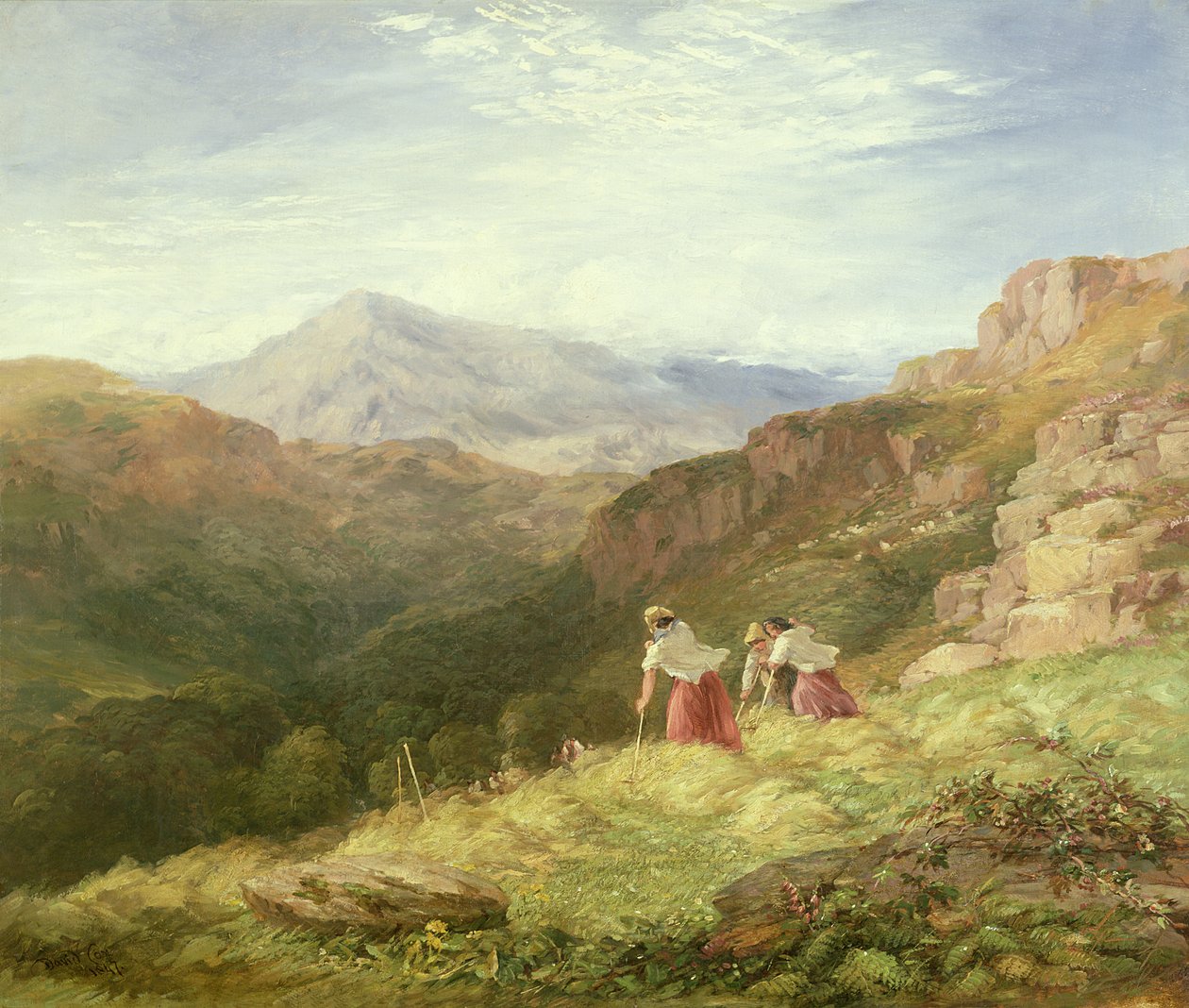 Heinänteko, Snowdon, 1847 tekijältä David Cox