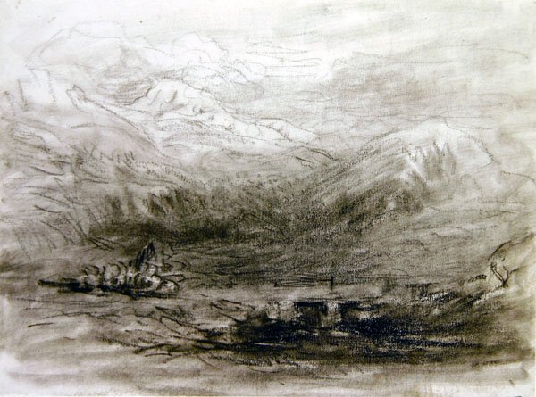Snowdonia (musta liitu paperille) tekijältä David Cox