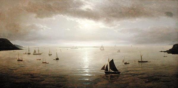 Moonlightin Plymouth Sound (öljy kankaalle) tekijältä David James