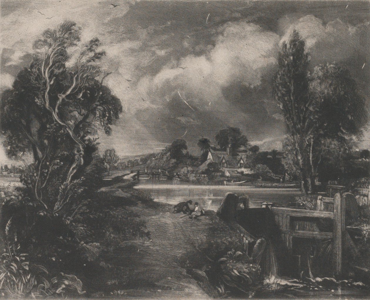 A Lock on the Stour, 1830. finlandès tekijältä David Lucas