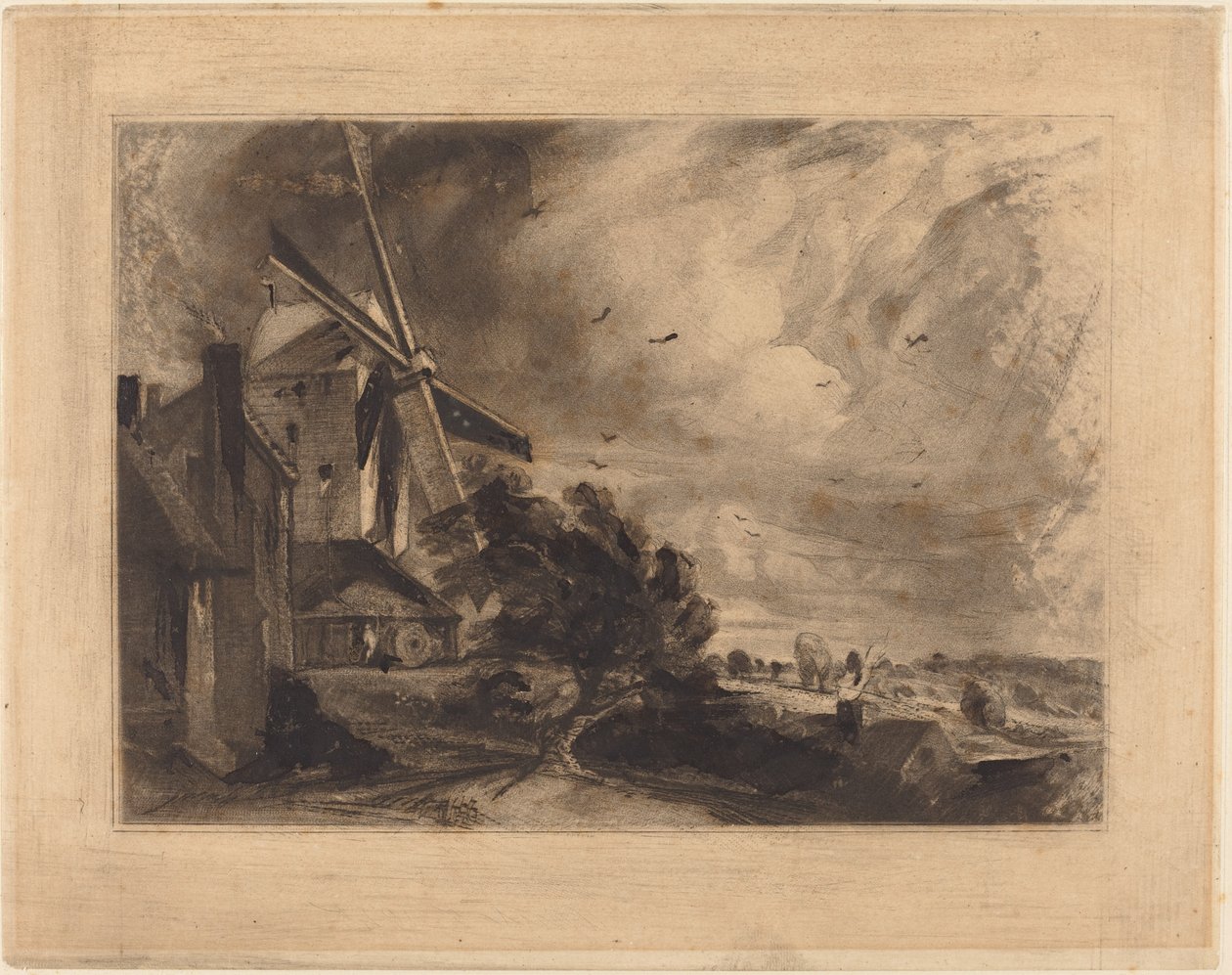 A Mill tekijältä David Lucas after John Constable