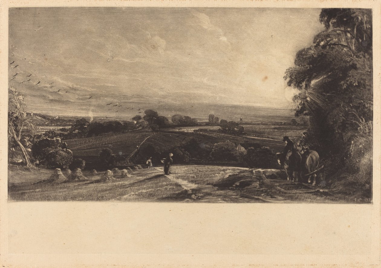 Syksyinen auringonlasku tekijältä David Lucas after John Constable