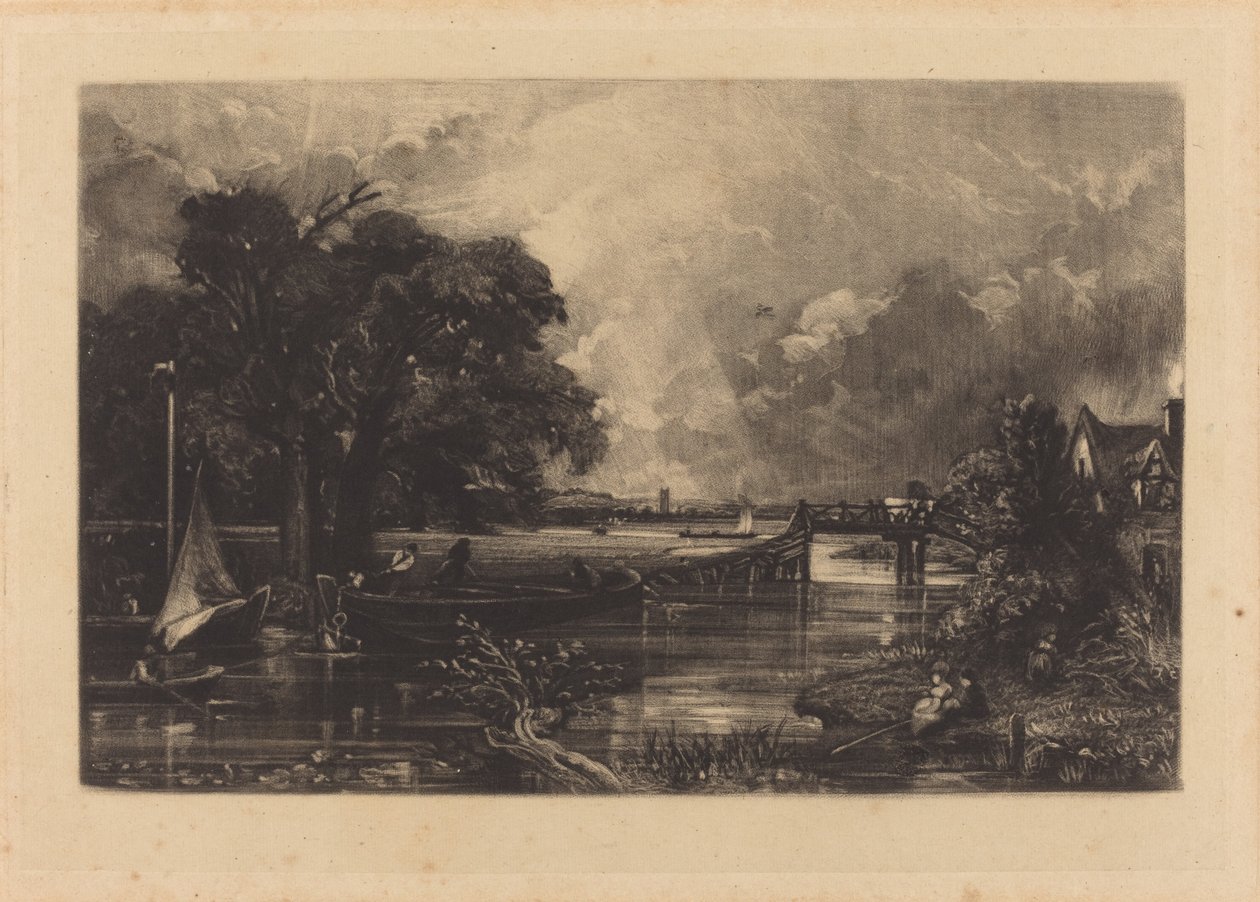 Stour-joki tekijältä David Lucas after John Constable