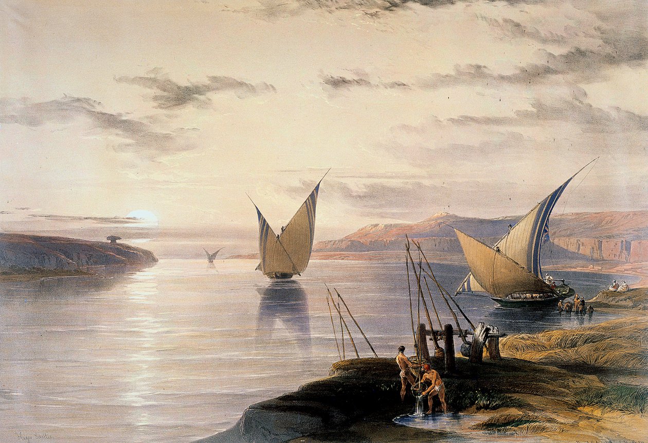 "Veneet Niilillä", c1838-1839 tekijältä David Roberts