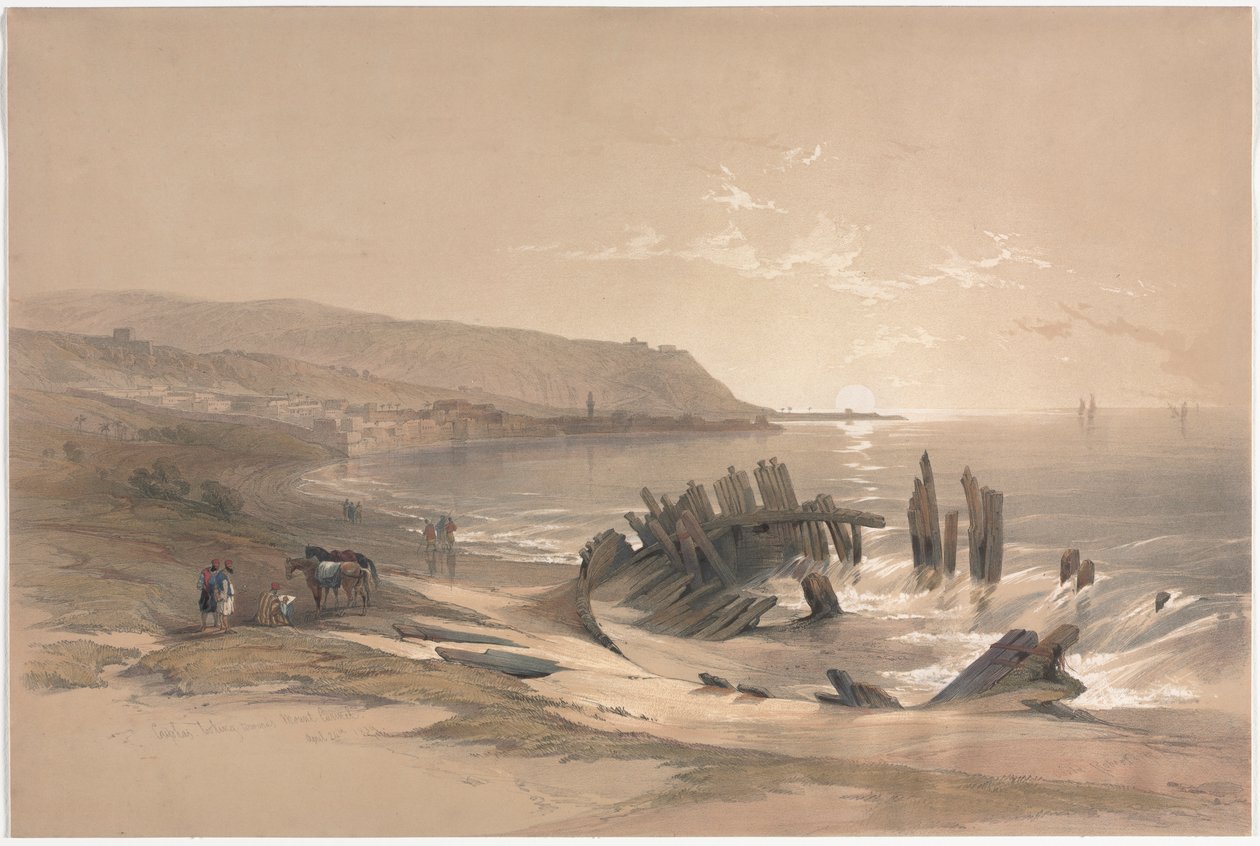 Kaifas katselee kohti Karmel-vuorta, 1839. tekijältä David Roberts