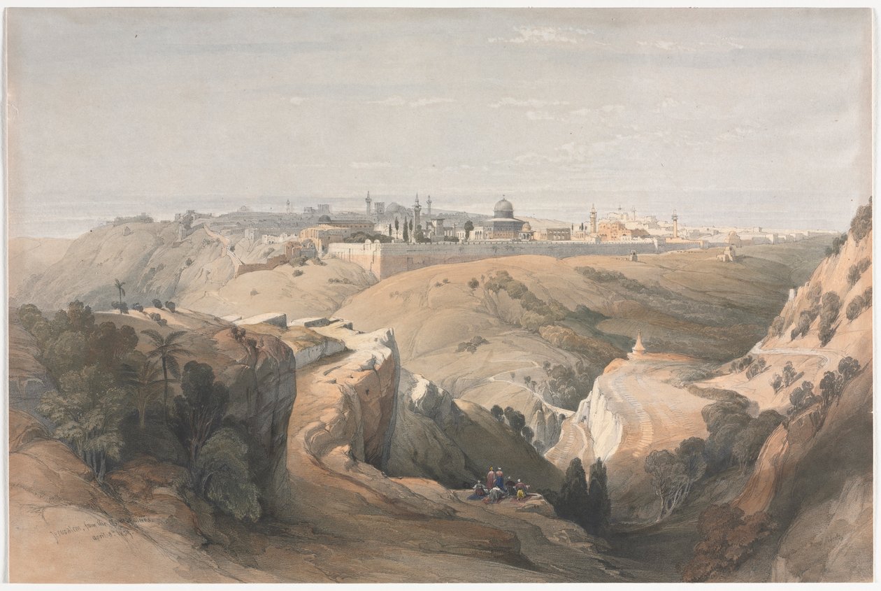 Jerusalem Öljymäeltä, 1839. tekijältä David Roberts