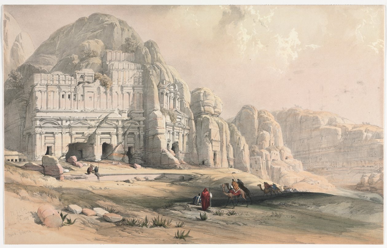 Petra, laakson itäpää, 1839. tekijältä David Roberts