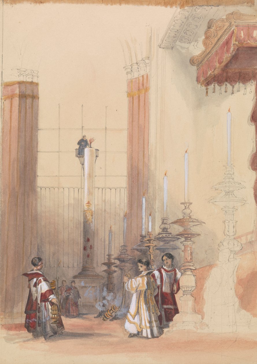 Valmisteleva luonnos "Sevillan katedraalille" tekijältä David Roberts