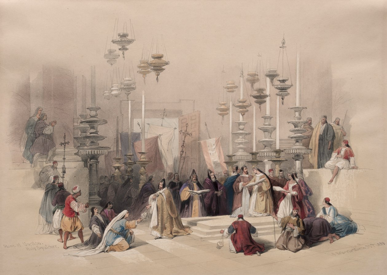 Unction Stone, Pyhä hauta, 1839. tekijältä David Roberts