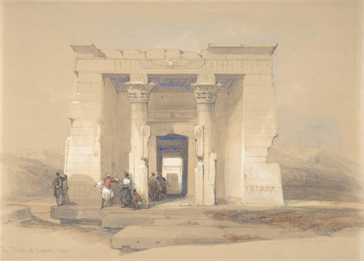 Temppeli Dendurissa, Nubiassa, 1848. tekijältä David Roberts