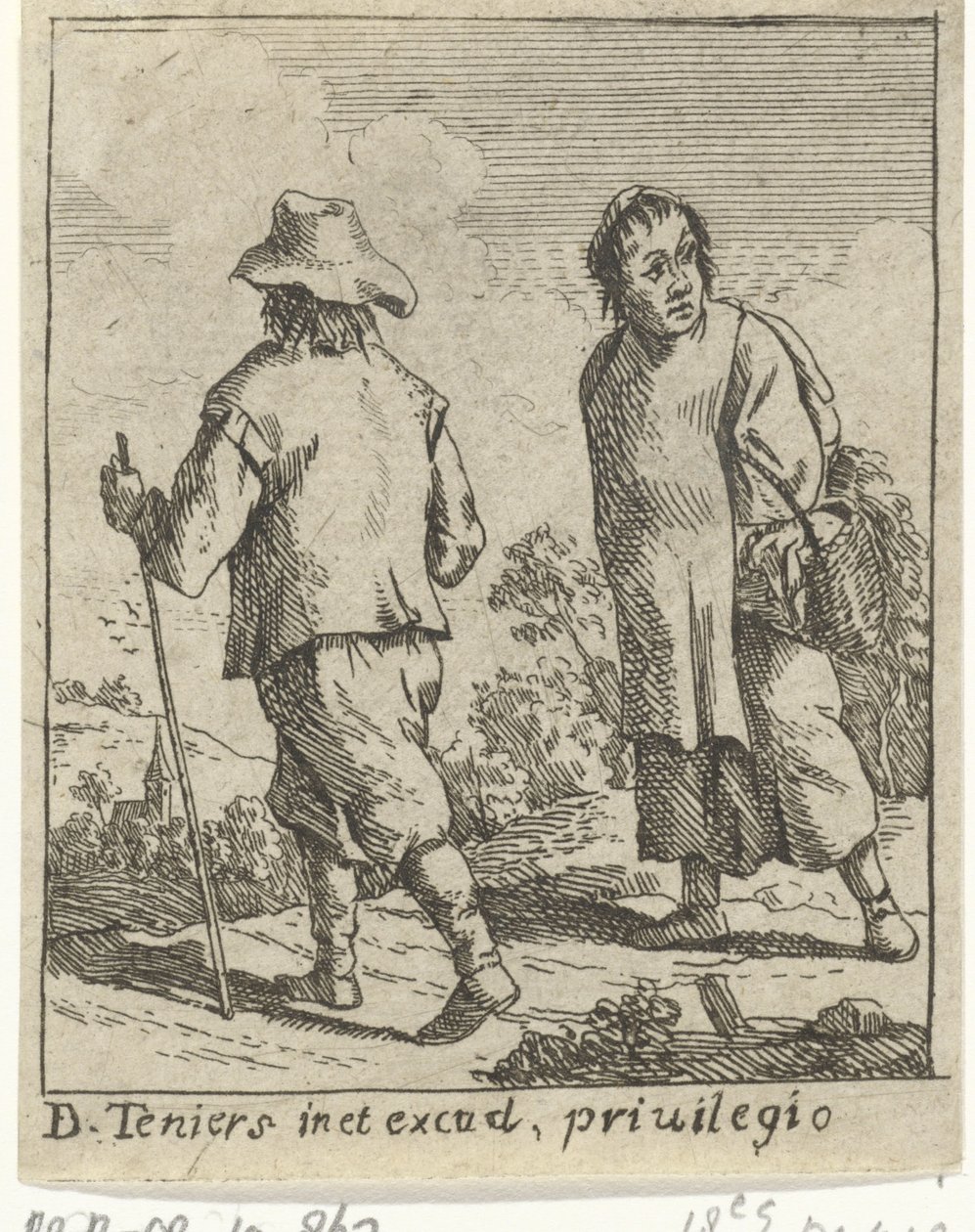 Maanviljelijäpariskunta matkalla tekijältä David Teniers (II)