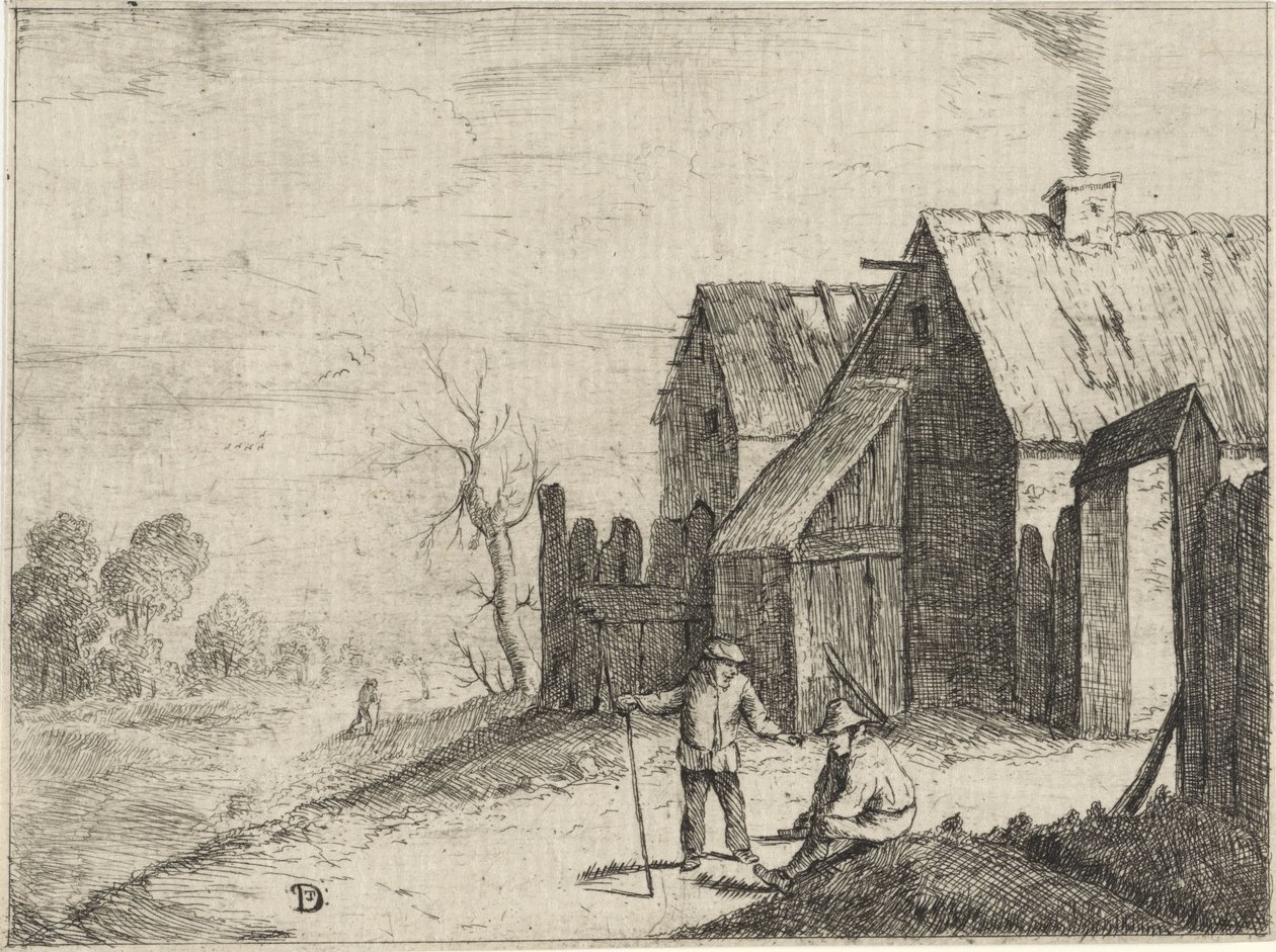 Kaksi maanviljelijää keskustelussa tekijältä David Teniers (II)