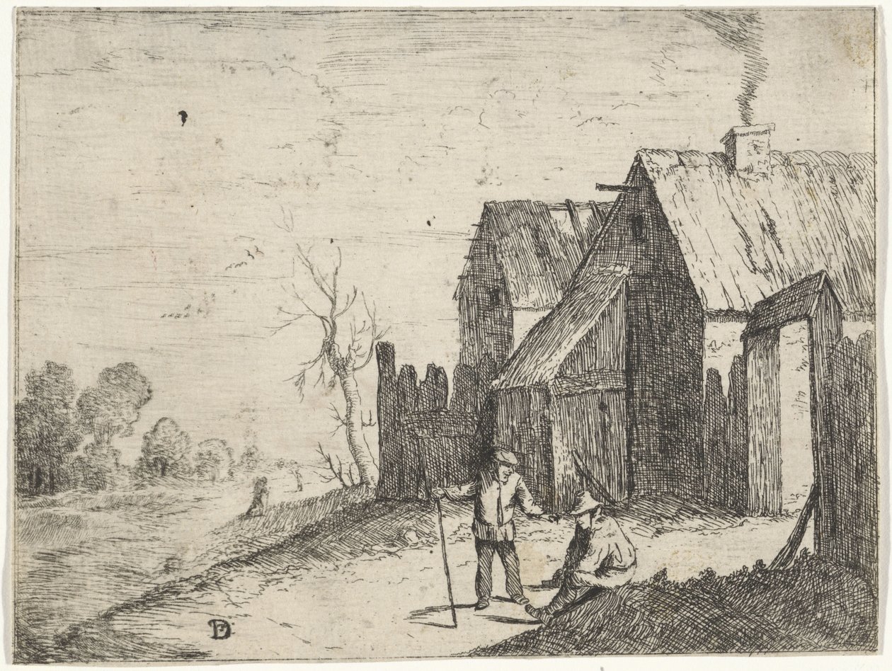 Kaksi maanviljelijää keskustelussa tekijältä David Teniers (II)