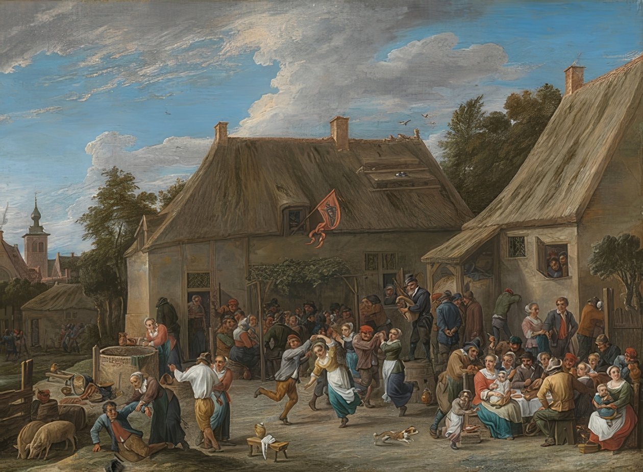 Maanviljelijöiden messut. Noin 1665 tekijältä David Teniers the Elder