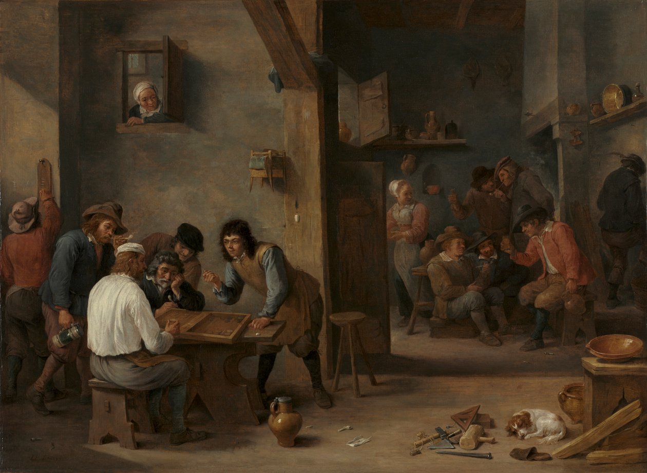 Backgammon-peli, 1640-luku. tekijältä David Teniers the Elder