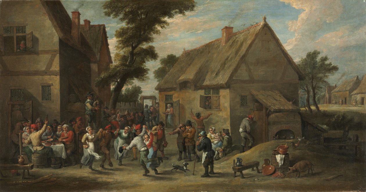 Kyläjuhla, c. 1646-1650. tekijältä David Teniers the Elder