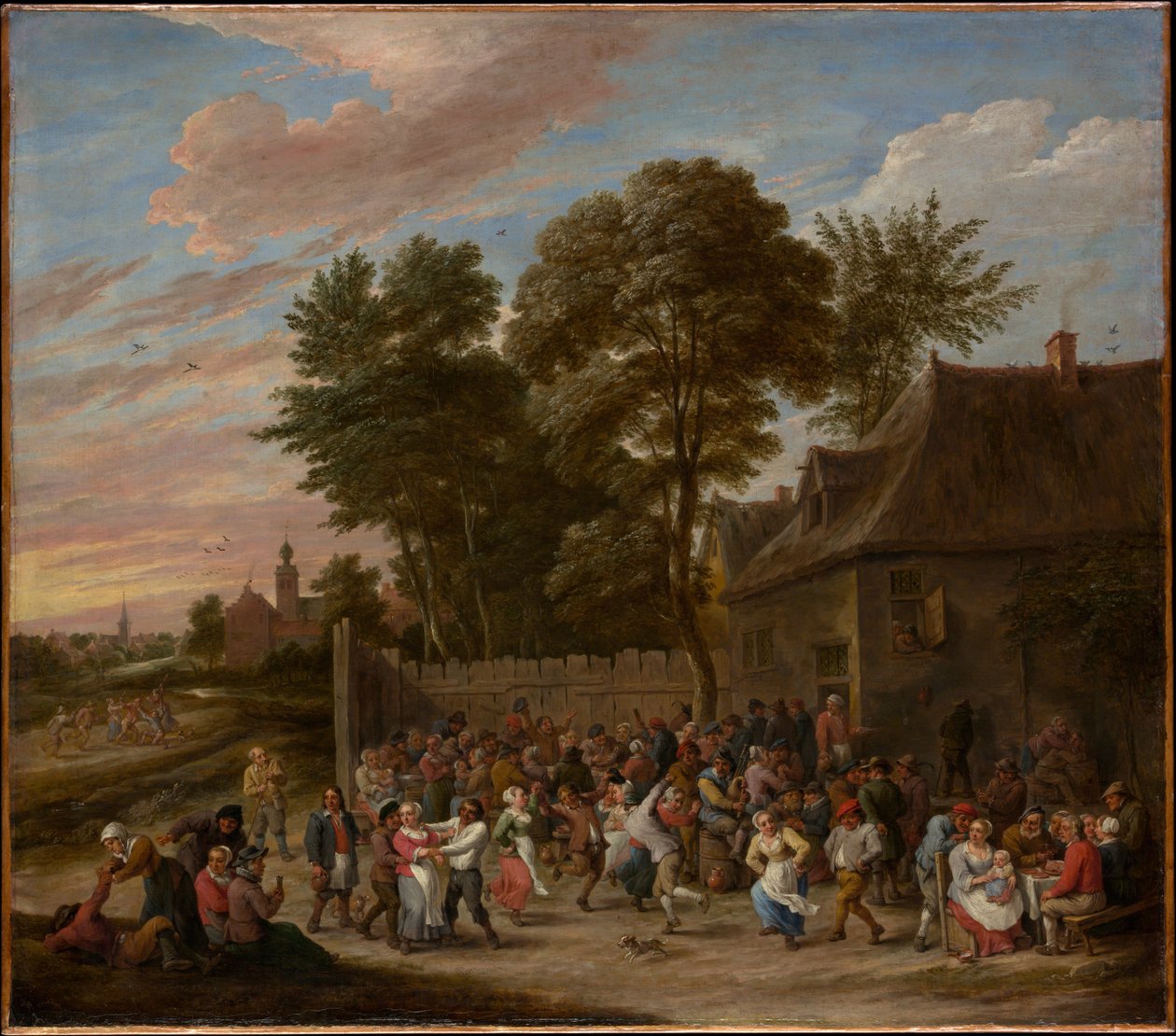 Talonpojat tanssivat ja juhlivat tekijältä David Teniers the Younger
