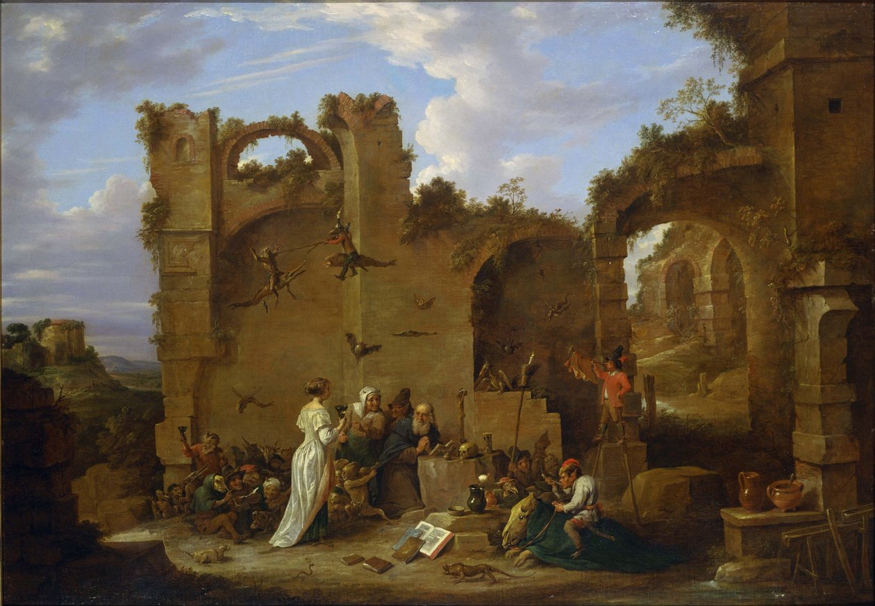 Pyhän Antoniuksen kiusaus tekijältä David Teniers the Younger