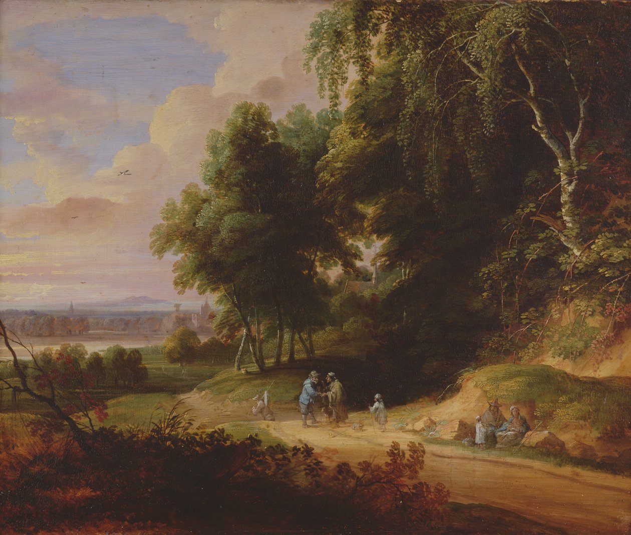 Maisema mustalaishahmoilla tekijältä David and Vadder Teniers