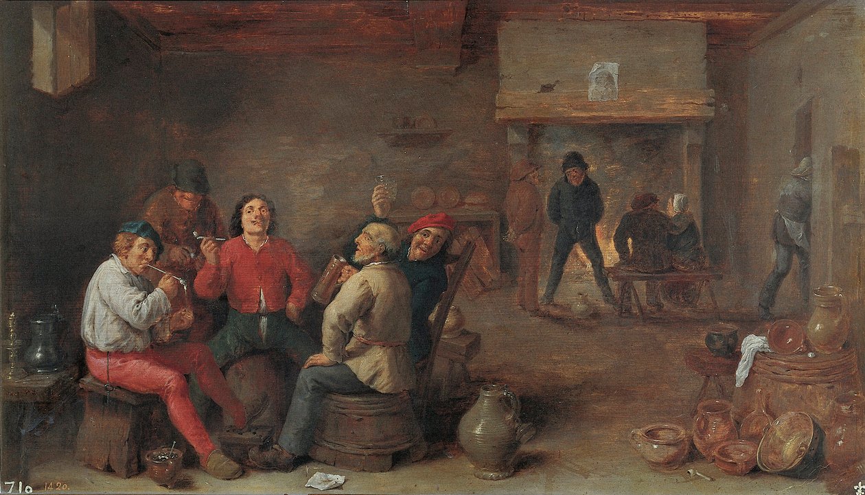 Tupakoitsijat ja juovat tekijältä David Teniers the Younger