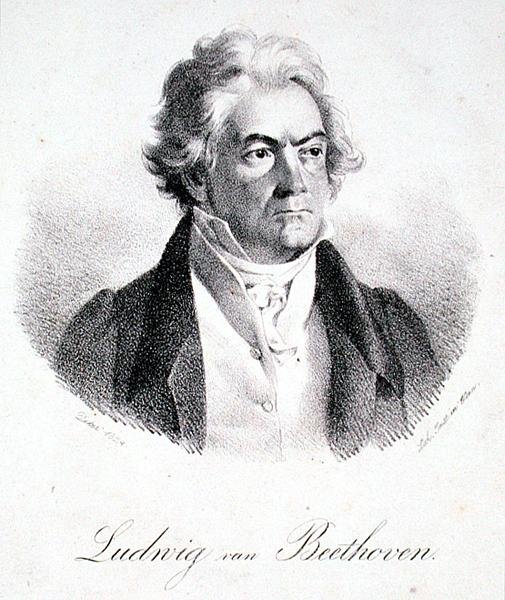 Ludwig van Beethoven (1770-1827) 1824 (litho) tekijältä Deker Deker