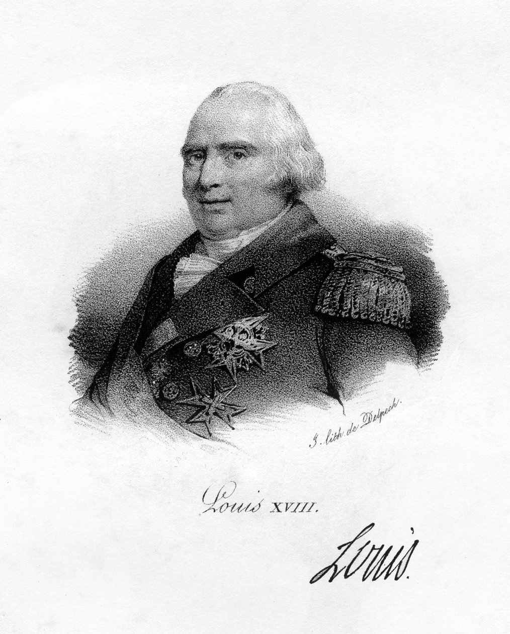 Ludvig XVIII, Ranskan kuningas, 1800-luku. tekijältä Delpech