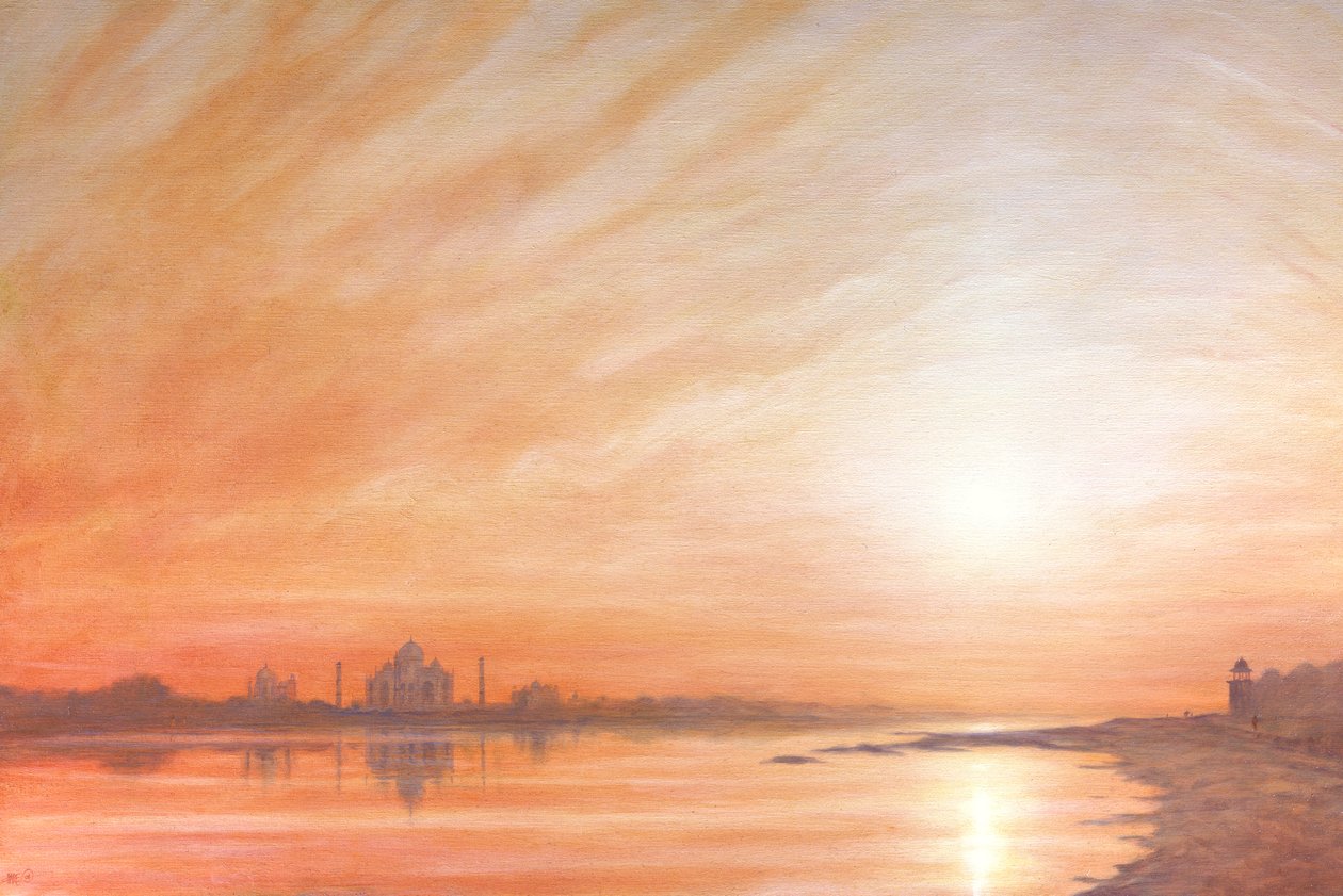 Taj Mahal auringonlaskun aikaan tekijältä Derek Hare