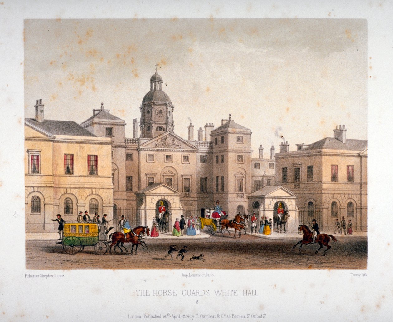 Horse Guards, Westminster, Lontoo, 1854. tekijältä Deroy