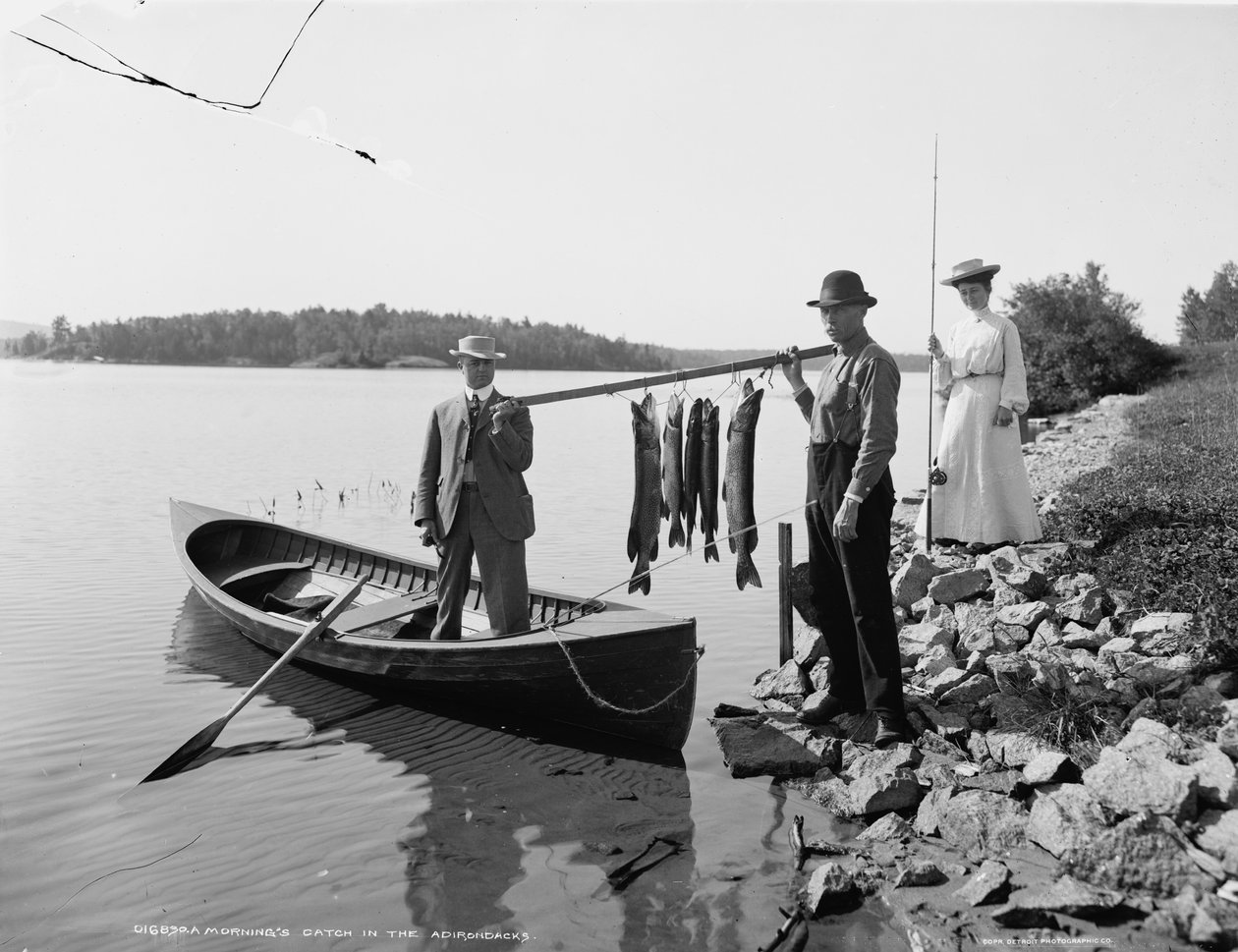 Aamun saalis Adirondacksissa, n. 1903 tekijältä Detroit Publishing Co.