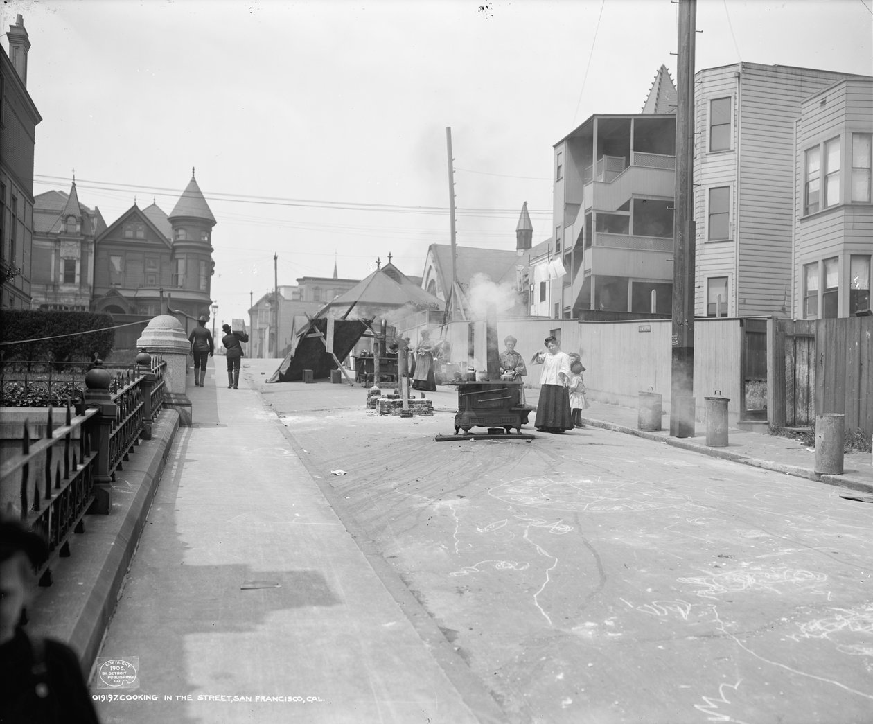 Ruoanlaitto San Franciscon kadulla tekijältä Detroit Publishing Co.