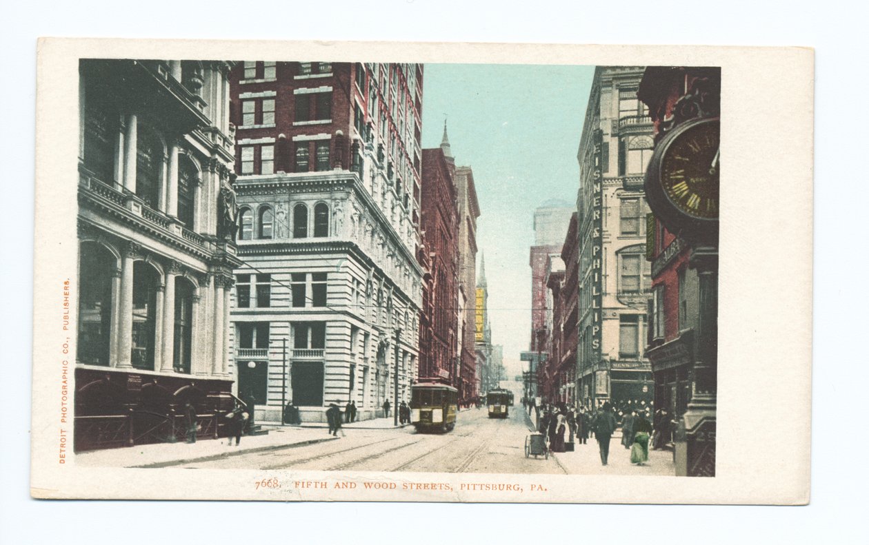 Fifth and Wood Streets, Pittsburgh, Pa. tekijältä Detroit Publishing Co.